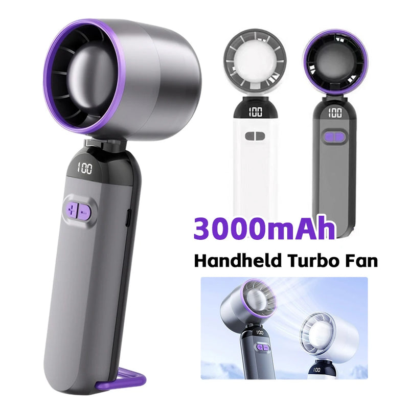 Portable LED Digital Handheld Fan with USB Rechargeable Battery