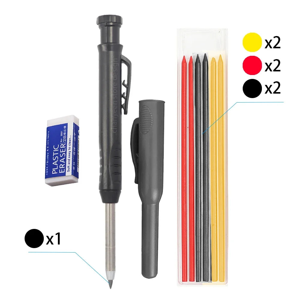 Precision Carpenter's Mechanical Pencil with Integrated Sharpener