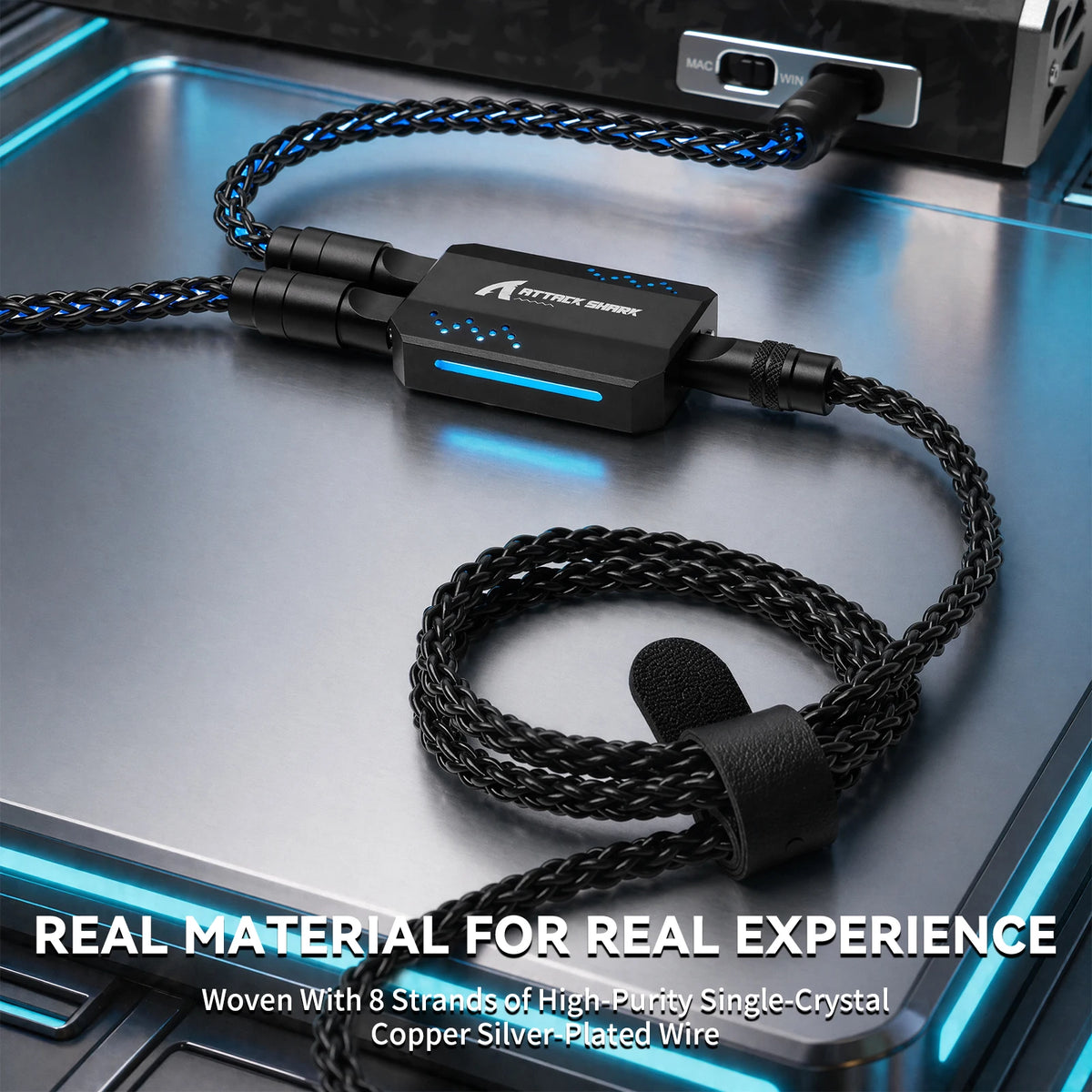 2-in-1 USB-C Gaming Keyboard Cable with RGB Lighting