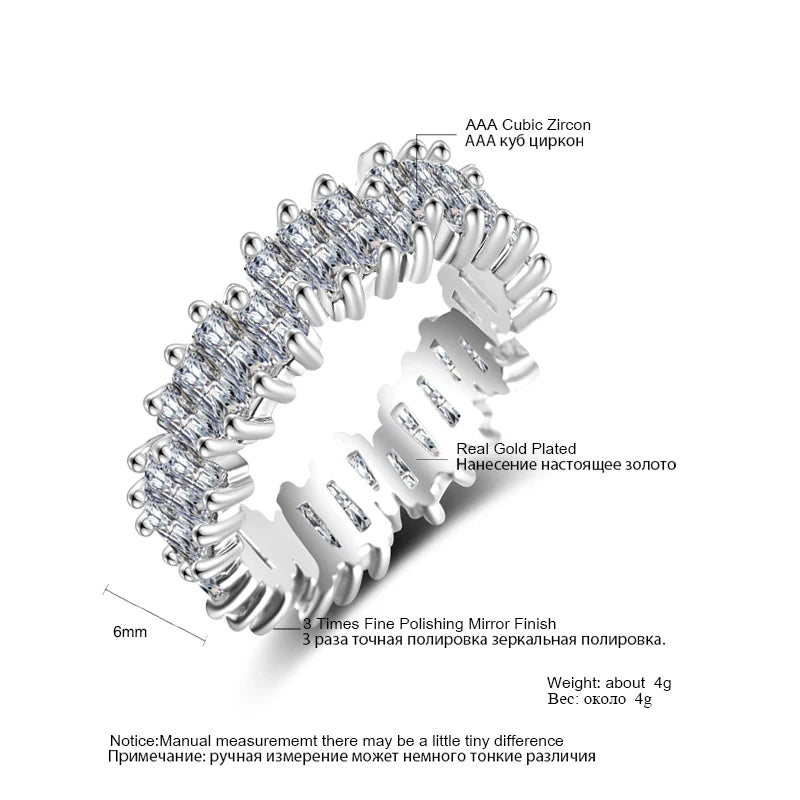 Classic Baguette Cubic Zirconia Ring