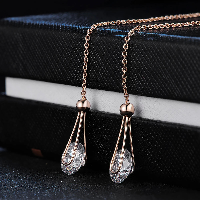 Elegant Cubic Zirconia Drop Earrings
