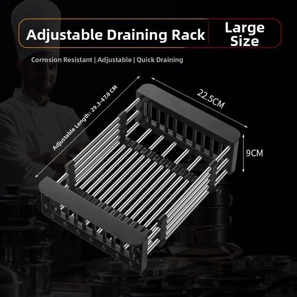 Adjustable Stainless Steel Sink Drain Basket