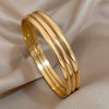 Minimalist Gold-Plated Stainless Steel Bangle Set