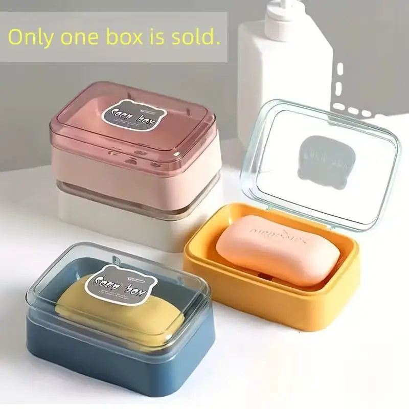 Dustproof Drainage Soap Dish with Lid