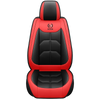 A red and black universal PU leather car seat cover for a Chevrolet model.