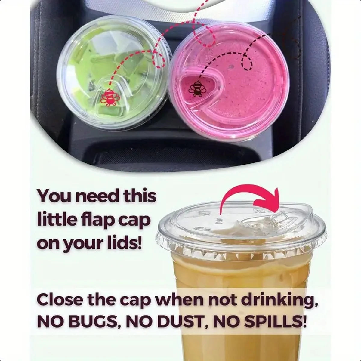 Clear Disposable Plastic Cups with Lids for Iced Drinks