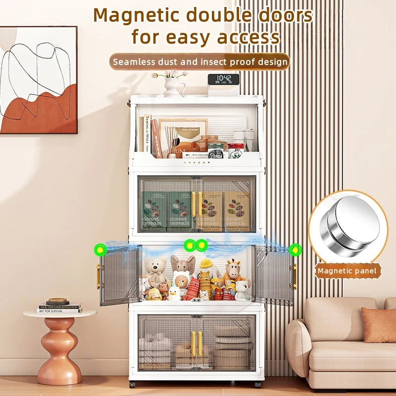 Foldable Double-Door Storage Cabinet