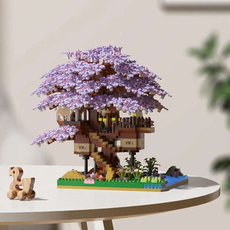 Cherry Blossom Tree Building Set with LED Lights