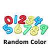 A set of colorful, transparent number cards from zero to nine used for counting and math learning.
