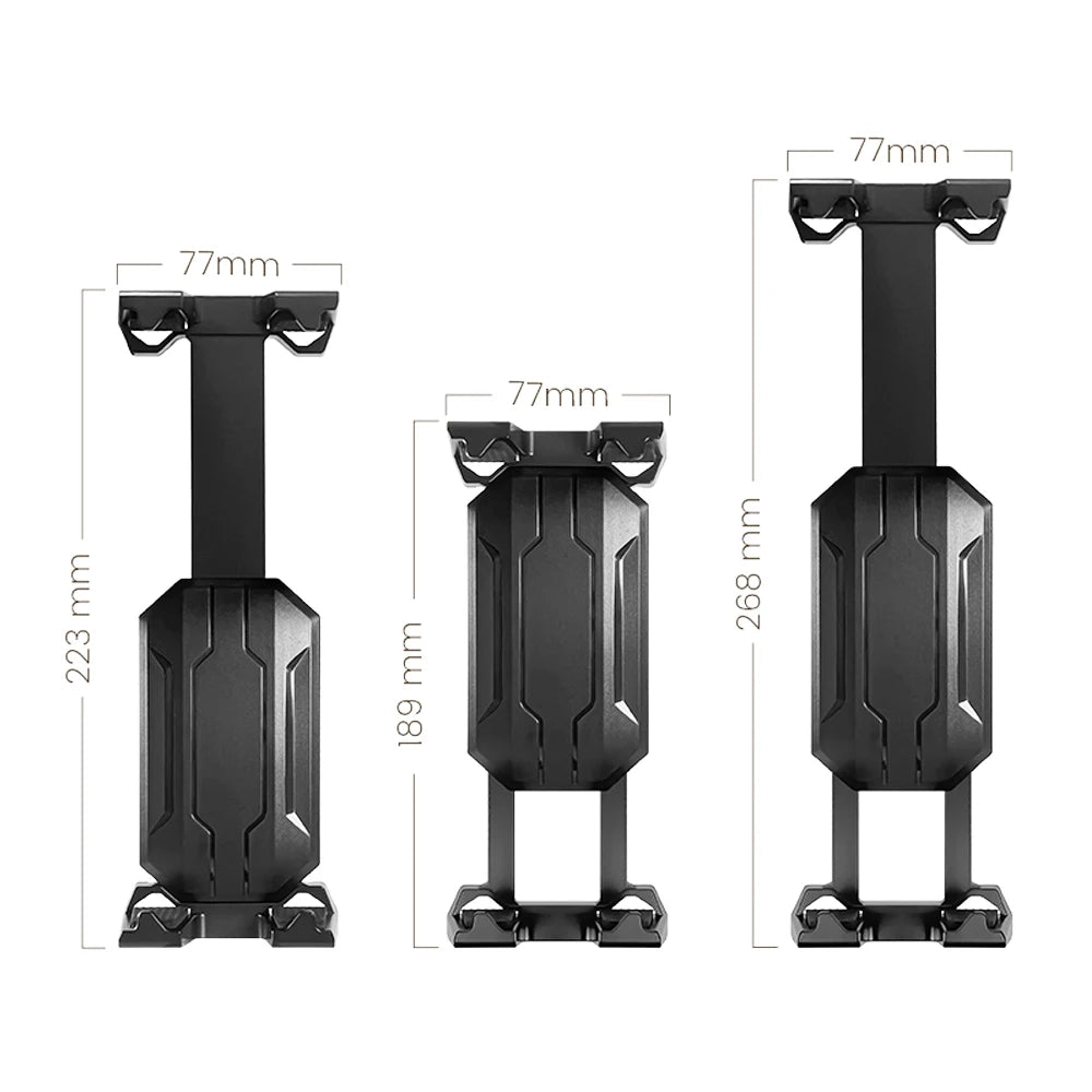 Black universal car CD slot mount designed to hold tablets and phones.
