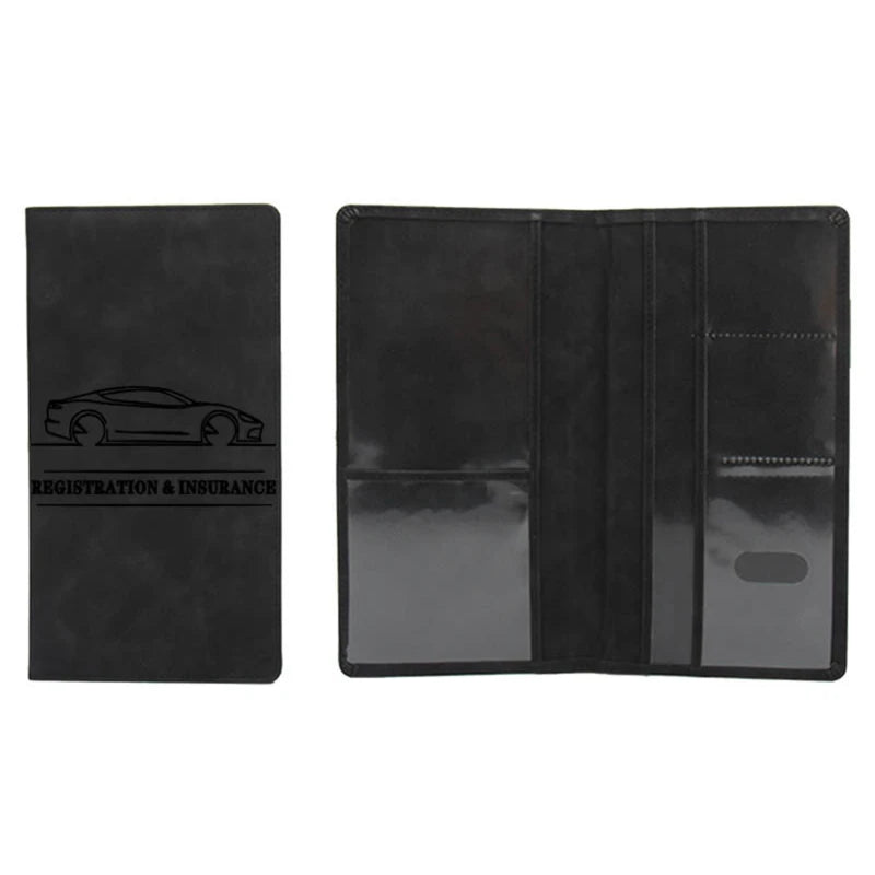 Premium PU Leather Car Document Organizer with Card Slots