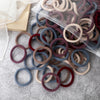 50-Pack Solid Color Elastic Hair Ties for Women & Girls