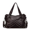 Rivet Punk Large Capacity Tote Bag with Adjustable Crossbody Strap