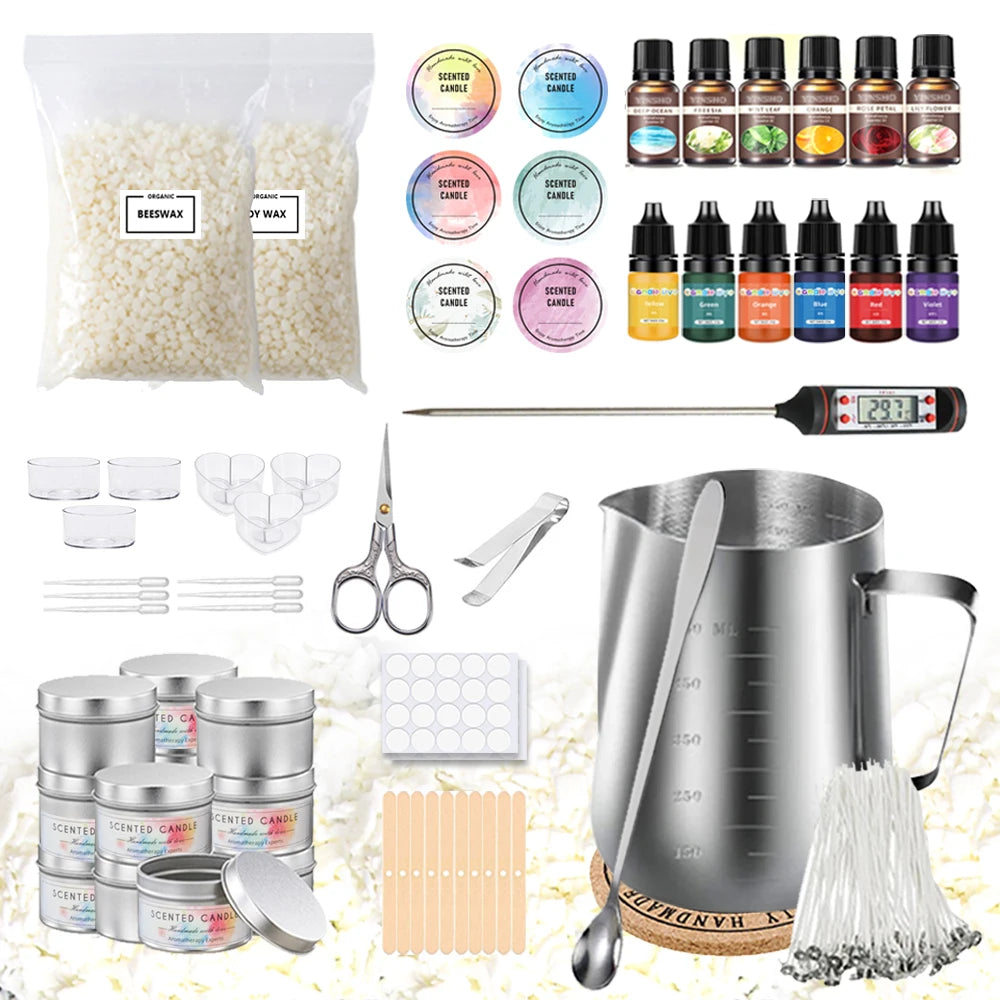 DIY Soy Wax Candle Making Kit with Stainless Steel Melting Pot