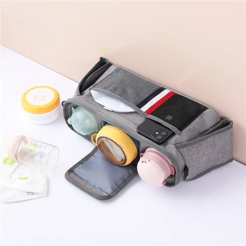 Universal Stroller Organizer with Insulated Cup Holders and Detachable Phone Bag