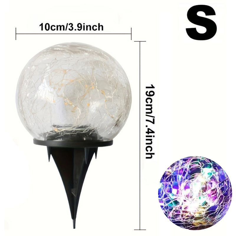 Solar-Powered Cracked Glass Globe Light
