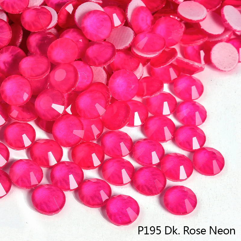 P195 Dk Rose Neon hotfix rhinestones for DIY crafts and clothing decoration