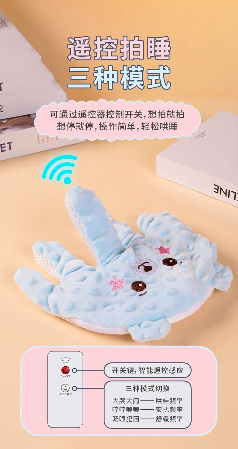 Soothing Cartoon Bear Sleep Aid Pillow with Remote Control for Newborns