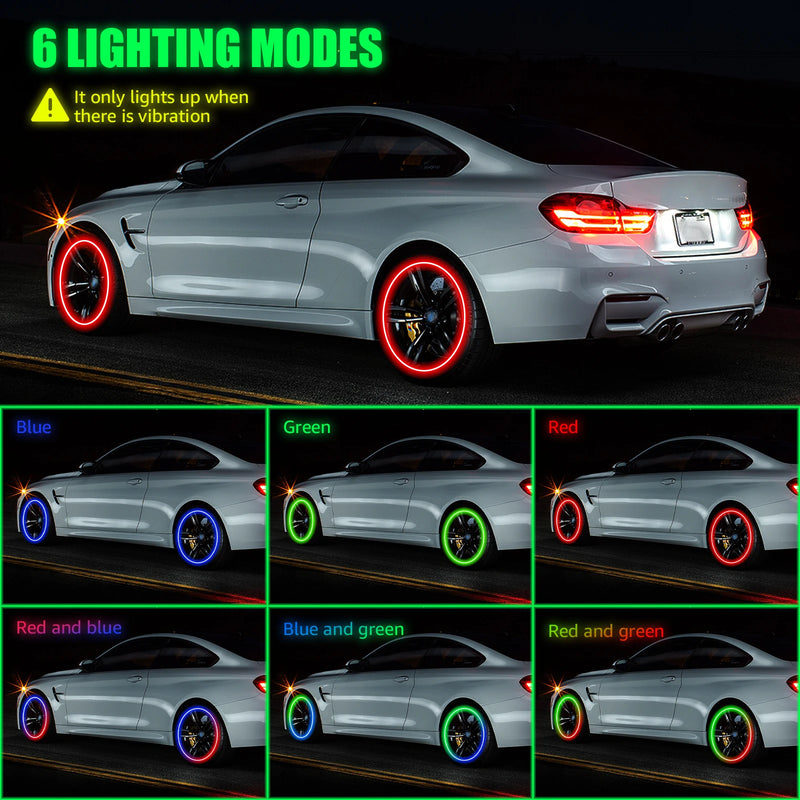 Motion-Activated LED Tire Valve Caps