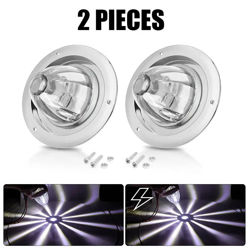 Two pieces of watermelon LED marker and turn signal lights for trucks, trailers, and RVs
