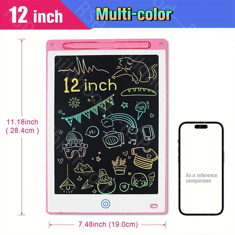 12-Inch LCD Writing Tablet for Kids – Reusable Electronic Drawing Board