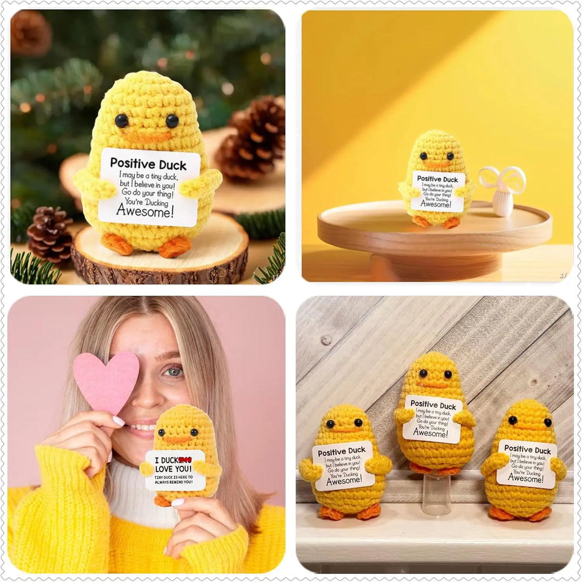 Handmade Crochet Amigurumi Doll with Love and Encouragement