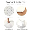 Product features showing a non-slip bottom, skid-proof backing, exquisite lock side line, comfortable and soft material, and 