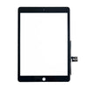 A black replacement touch screen for an iPad, shown with the connector port visible.