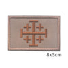 Embroidered Crusader Cross Tactical Patch with Hook and Loop Backing