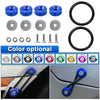 Set of aluminum quick release bumper fasteners including various sizes and a black ring