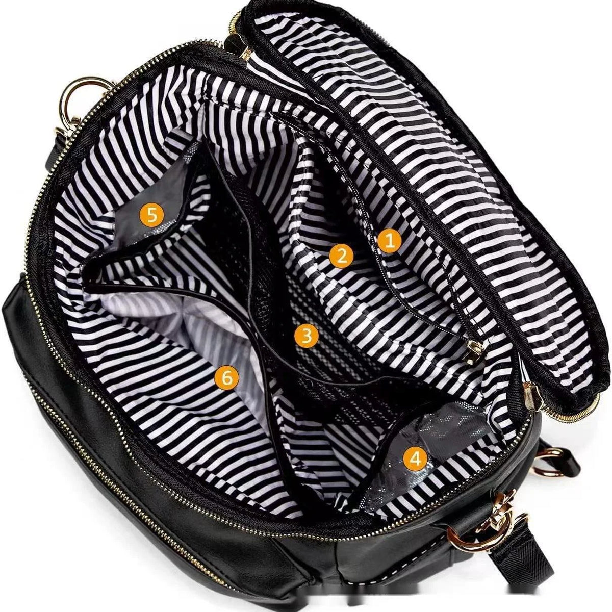 Leather-Look 20L Diaper Backpack with Stroller Straps