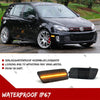 LED front side marker lights for Volkswagen MK6 GTI showing installed and uninstalled versions.
