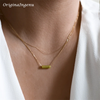 Dainty Beaded Gemstone Pendant Necklace in Gold Filled