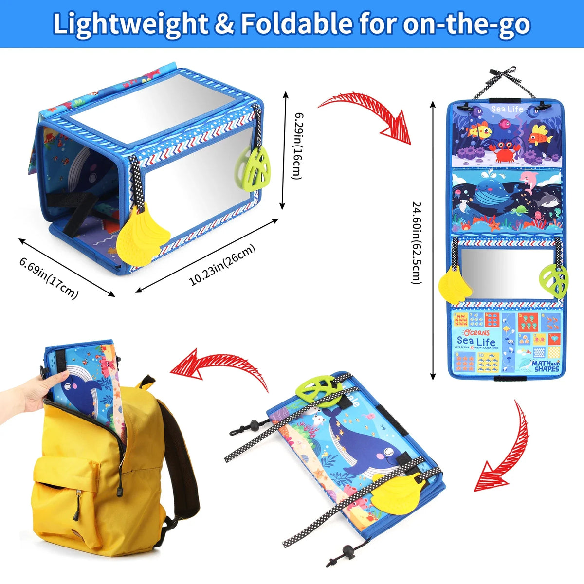 Soft Baby Cloth Book with Fun Mirror for Early Learning