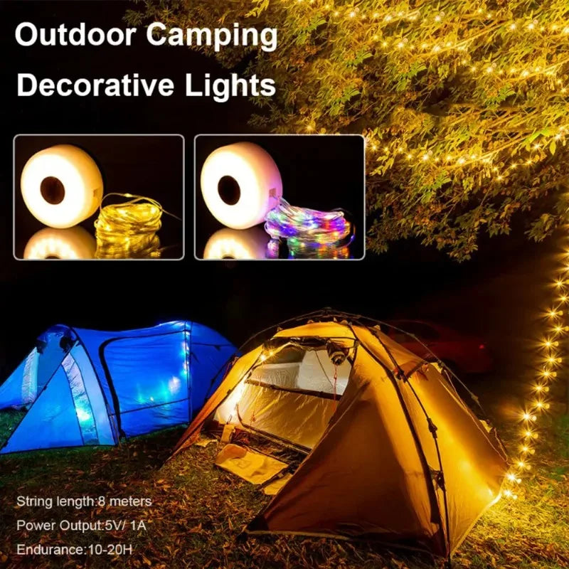 Rechargeable LED Camping Lantern & String Lights