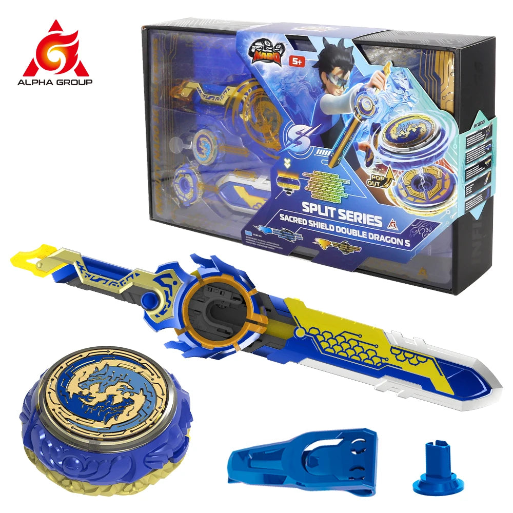 Infinity Nado Spirit Wind Panda Metal Spinning Top Set with Sword Launcher