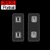 Two transparent adhesive wall portrait hooks for display