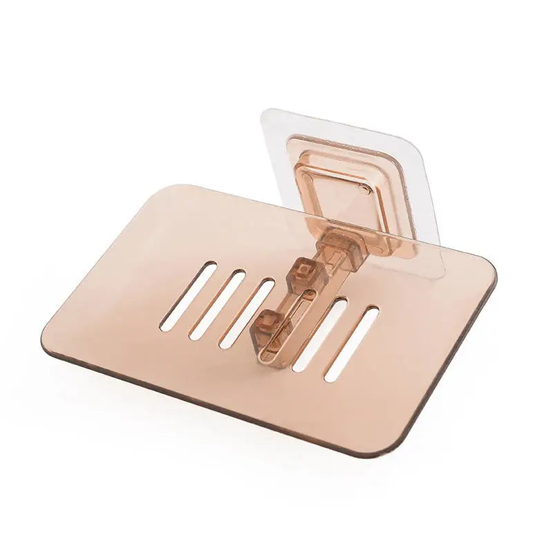 No-Drill Adhesive Soap Holder with Drainage Tray