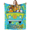 Cartoon-Illustration von Scooby-Doo und Freunden auf einer Flanell-Überwurfdecke.
