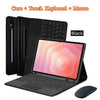 Black tablet case with a keyboard and mouse shown next to the device.