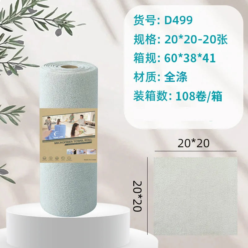 Reusable Microfiber Cleaning Wipes – 20 Sheet Roll