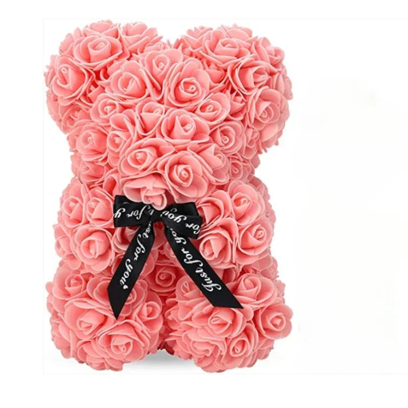Eternal Rose Teddy Bear Gift for Mom, Valentine's Day & Home Décor