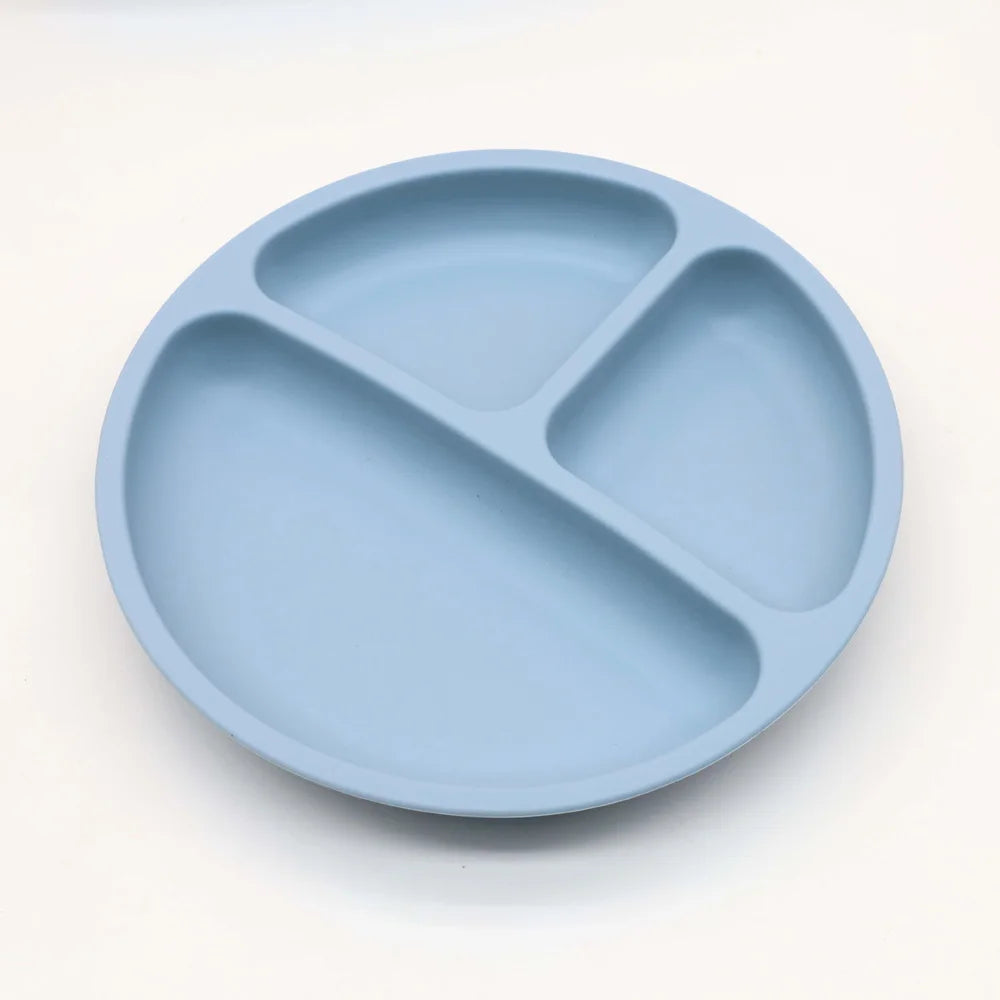Complete Silicone Baby Tableware Set with Suction Plate and Utensils