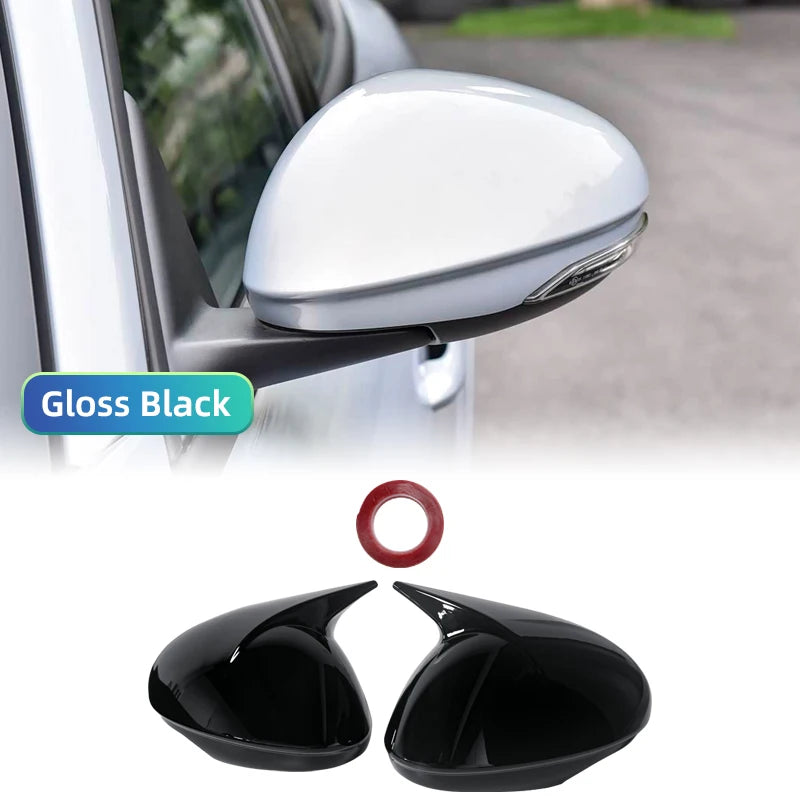 Gloss black mirror covers for Alfa Romeo Stelvio and Giulia vehicles