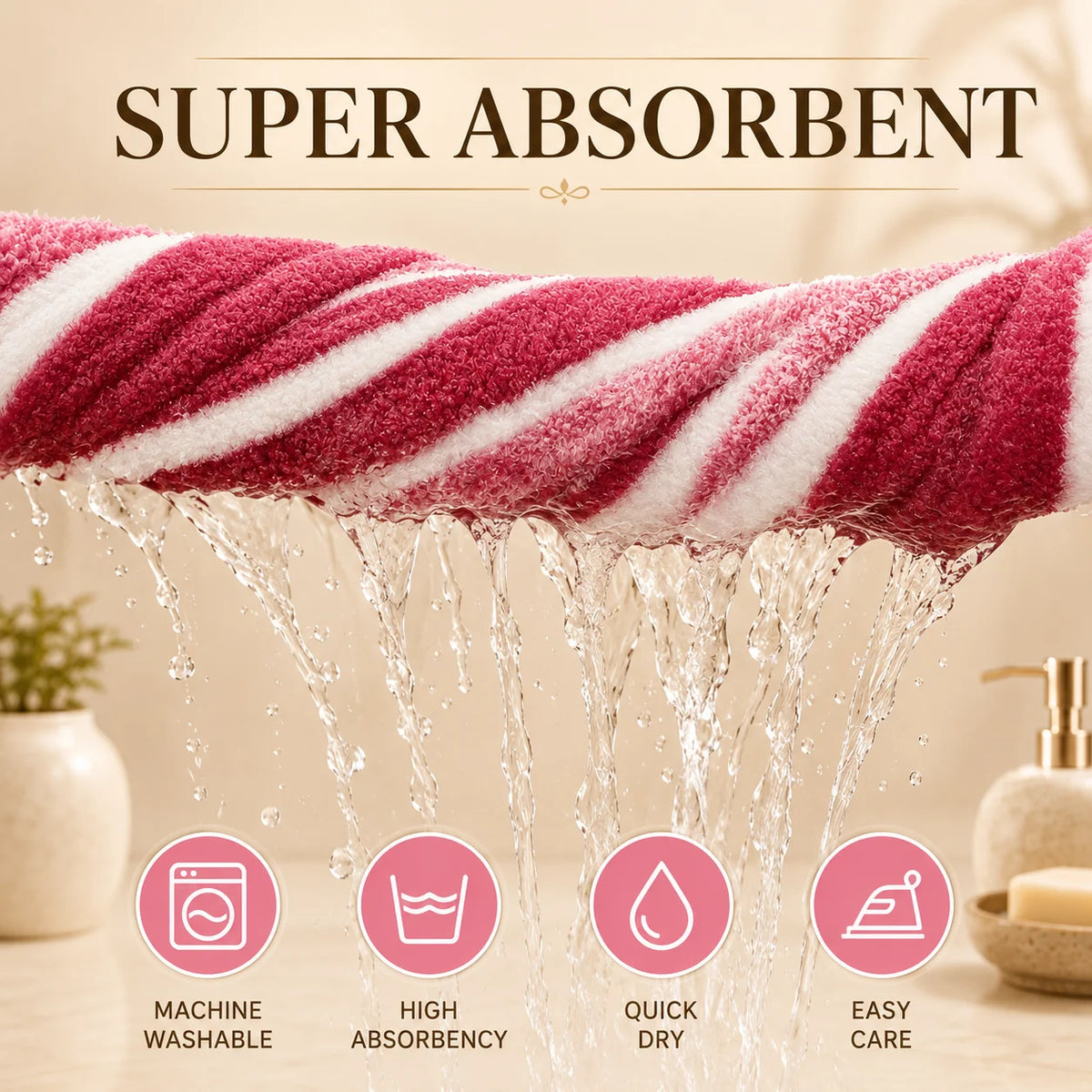 8-Piece Ultra-Soft Microfiber Towel Set with Two-Tone Stripe Design