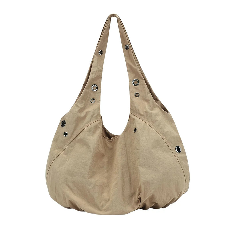 Nylon Tote Bag with Buckle Closure