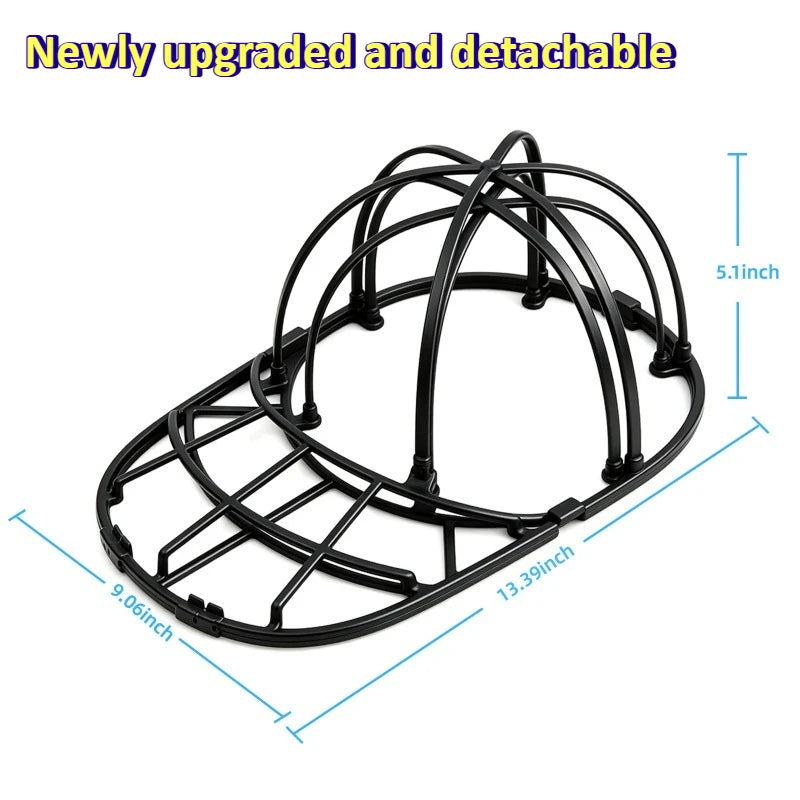 Black newly upgraded and detachable 2-layer hat washing cage protector for baseball caps