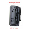A black flashlight pouch with a textured grip and a sliding mechanism.