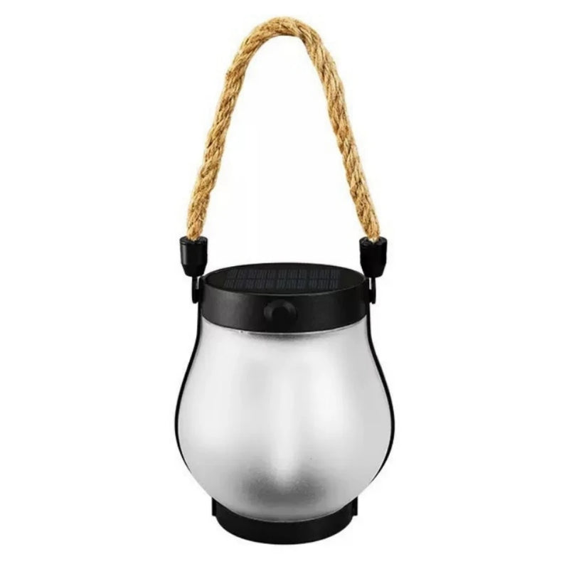 Solar Flickering Flame Lantern with Rope Handle