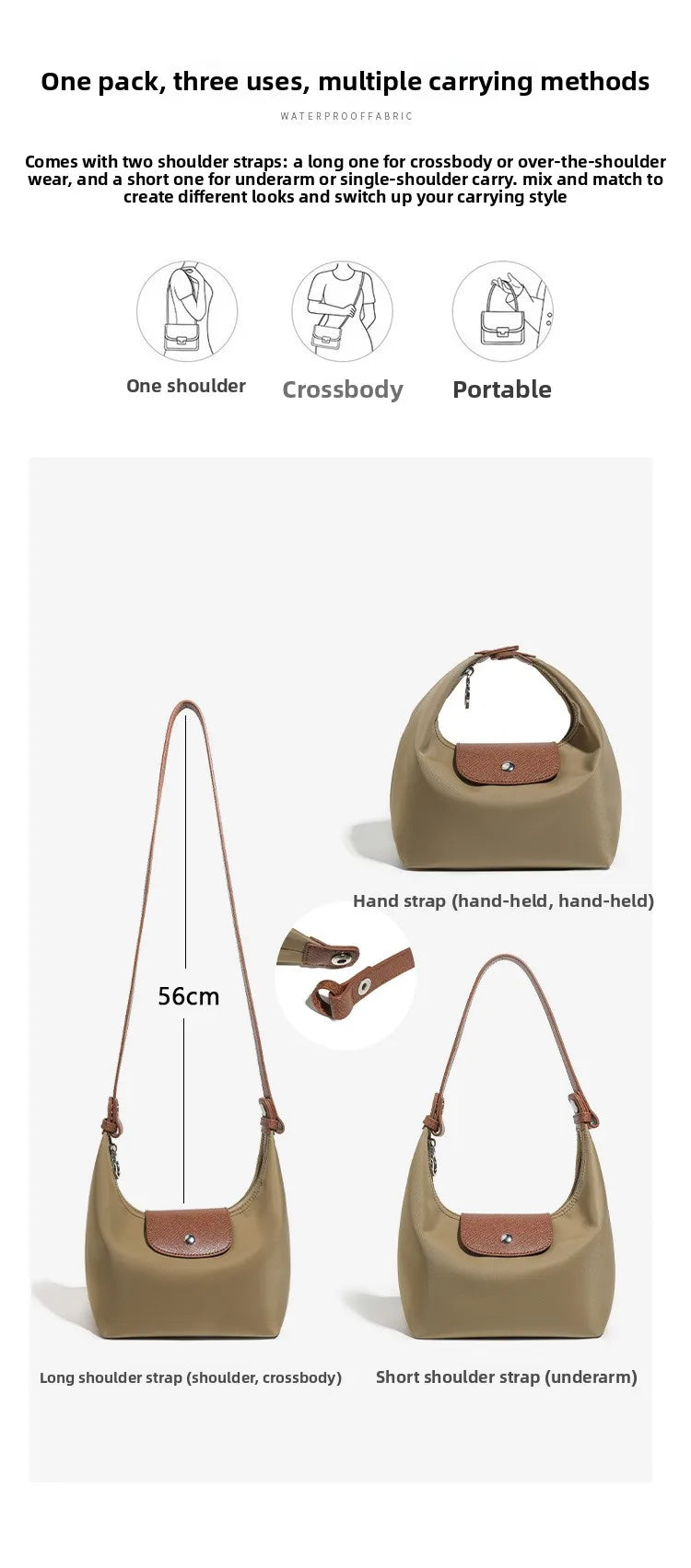 Lightweight Nylon Crossbody Bag with Adjustable Strap